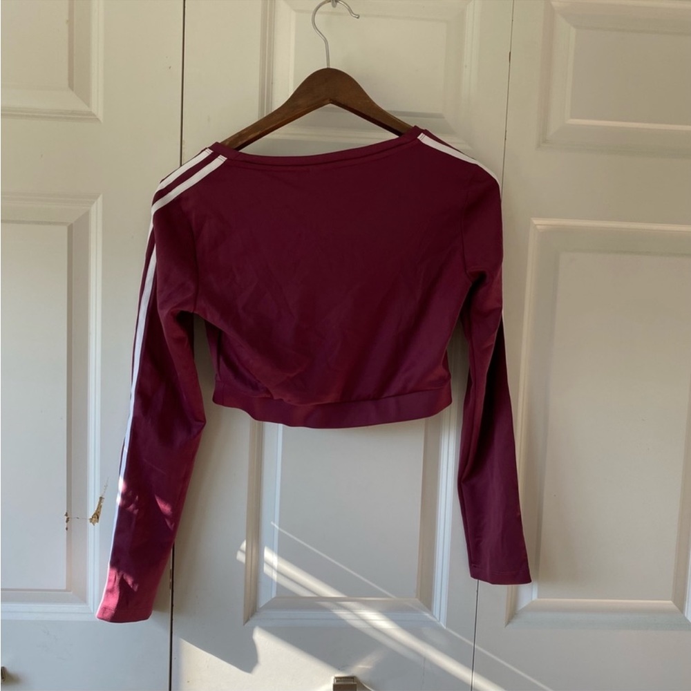Crop top long sleeve burgundy/maroonish top - Picture 3 of 4